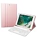 Produktbild FINTIE Tastatur Hülle für iPad 9.7 2018 (6. Generation), Soft TPU Rückseite Gehäuse Keyboard Case mit eingebautem Pencil Halter, magnetisch Abnehmbarer QWERTZ Bluetooth Tastatur, Roségold