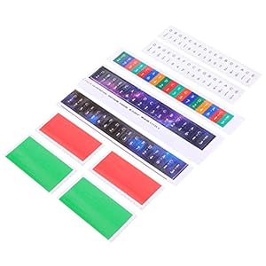 Vaguelly 5 Sets Beginner Learning Thumb Piano Keyboard Stickers Opmerking Decals Scale Piano Training Sticker Voor Piano Leaner Beginner (Willekeurige Kleur)