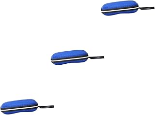 3piezas Estuche De Gafas Con Cremallera De Eva Patrón De Panal Protector De Gafas Color Azul Diseño Compacto y Ligero Para Uso Diario