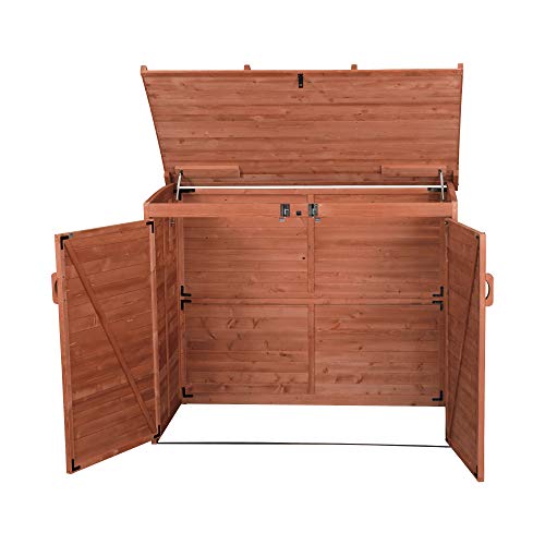 Leisure Season RSS2001L-C Large Horizontal Refuse Storage-Sheds, Medium Brown - Thumbnail 5