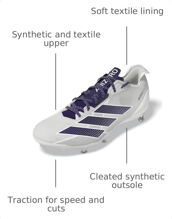 Image of adidas Mens Adizero Electric Football Sneakers Shoes - White