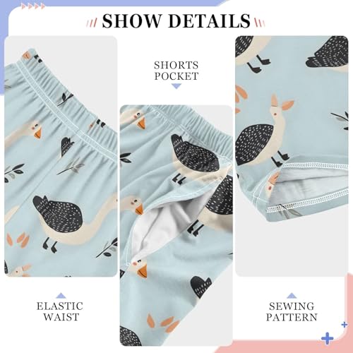 senya Geese Grass Blue Long Pajama Pants Bottoms Soft Sleepwear with Pockets4