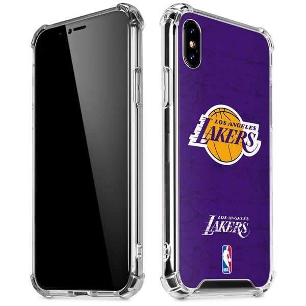 Skinit Clear Phone Case Compatible with iPhone Xs Max - Officially Licensed NBA Los Angeles Lakers Purple Primary Logo Design