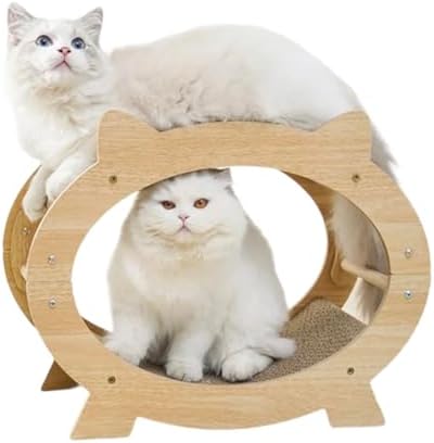 Catli-Cat Scratcher Lounge Bed - 2 Level Cat House Scratcher for Cats & Kittens - Minimalist Design Replaceable Cardboard Panels MDF Wood
