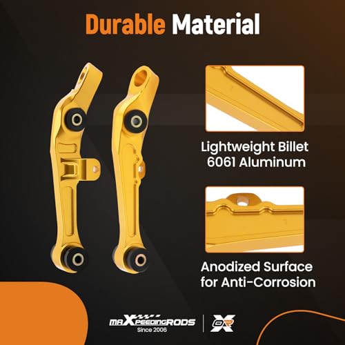 maXpeedingrods Front Lower Forward Control Arms for Nissan 350Z Z33 2003-2009, for Infiniti G35 2WD 2003-2007, Gold - Image 3