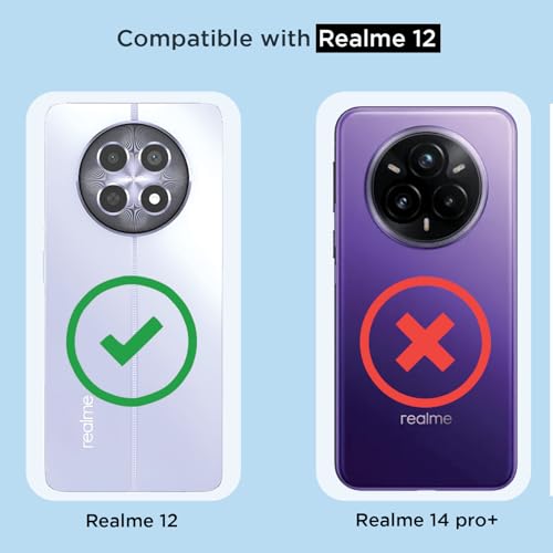 Image of Amazon Basics Back Cover for Realme 13 /12 / 12X 5G Mag-Safe Shockproof PC + TPU Protective Case Magnetic Support Bumper Case (Transparent Mag-Safe)