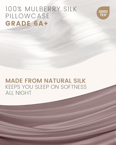 THXSILK Set of 2 Natural Mulberry Silk Pillowcase for Hair and Skin, Standard Size 20"x26" Silk Pillow Cases, Soft Smooth Cooling Premium Grade 6A+ Silk Pillow Cover with Concealed Zipper (Purple)