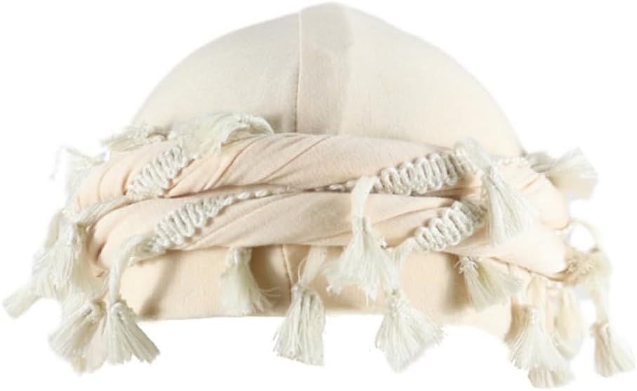 YuMENo Turban for Men Women Vintage Twist Durag Head Wraps Satin Lined Halo Turban with Tassel Waves Braids - Image 2