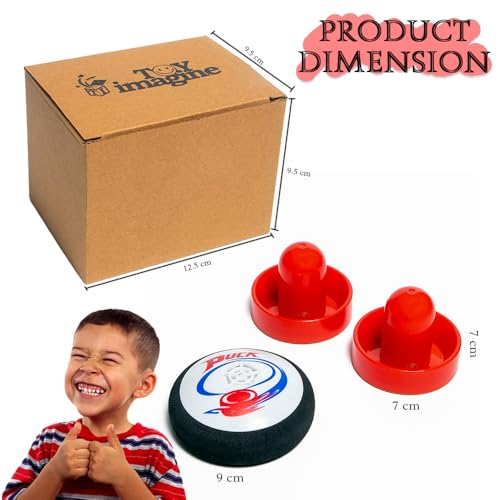 Toy Imagine™ Air Power Hockey Game Set – Indoor Tabletop Air Hockey for Kids & Adults | 1 Hover Puck + 2 Pushers | Fun Indoor Games for Boys Age 7-14 | Gift for Boys Age 12-14 (Batteries Included) - Image 2 thumbnail