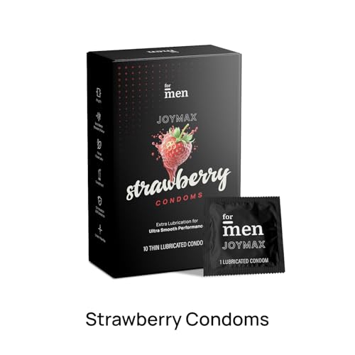 Image of ForMen Joymax Strawberry Flavored Condoms 10-Count With Intimate Wash For Men | Foam Based Formula | Anti Bacterial, Anti Itch Cleansing, Intimate Hygiene