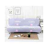Sofabezug, Couchbezug Glück Star Polyester Sofahusse Rutschfest Elastisch, Ausgestattet Mit Fixierten Schaumstoffstreifen, Passend Für 2-3 Sitzer Sofa Ohne Armlehnen Sofabezüge Helles Lila 190-210cm