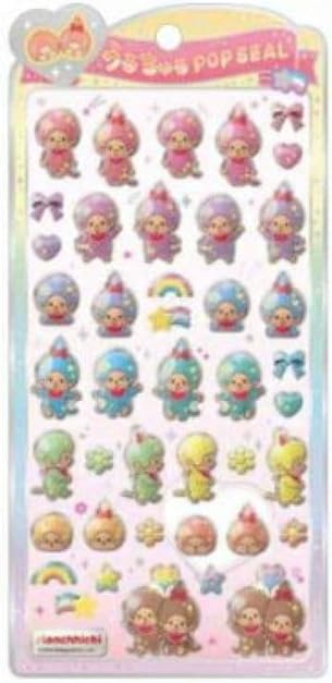 クラ137332 モンチッチ うるちゅるポップシールカラフル キャラクター ステッカー シール ワンポイント ミニ プチ デコ 文房具