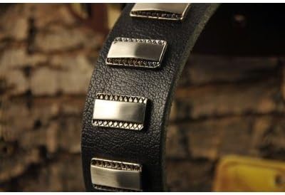 Dean & Tyler Silver Fire Dog Collar, 30 by 1-1/2-Inch, Black