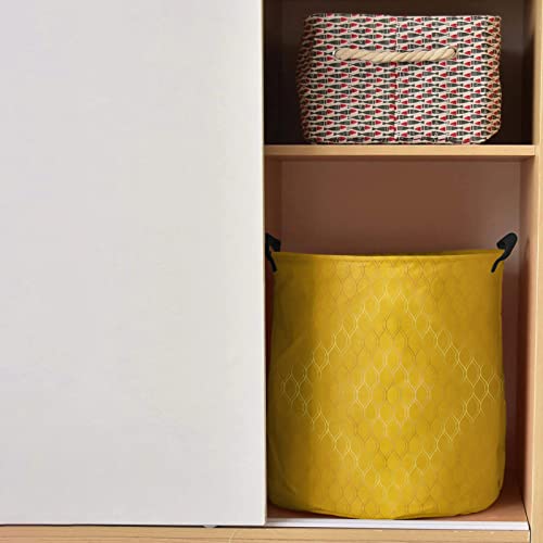 Laundry Basket Hamper With Handles, Yellow Modern Geometry Waterproof Laundry Bin Foldable Clothes Basket For Storage Toys And Clothing Abstract Ombre Art Rustic Art 13.8X17 Inch #TOP1