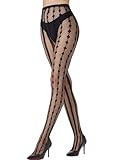 MANZI Halloween Checkered Striped Clown Tights for Women Gothic Patterned Fishnet Stockings One Size Vertical Stripe Pattern
