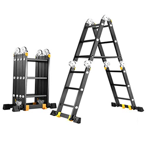 Cdyd Straight Ladder 2.5M Multifunction Folding Ladder Aluminum Ladder Home Lifting Ladder Straight Ladder Engineering Ladder #TOP25