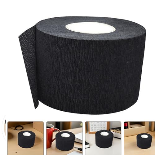 Cinta cuello de papel crepé negro para evitar pelos tiras protectoras desechables barbería 6