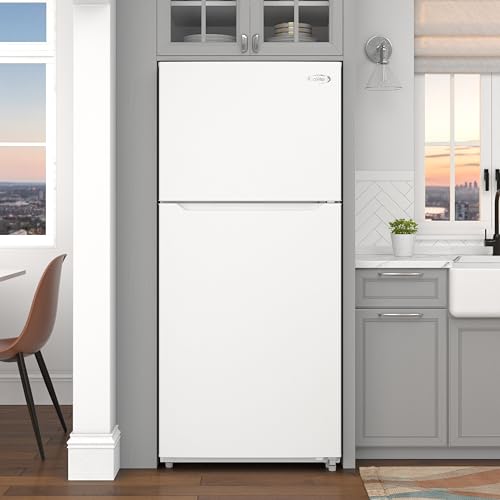 Image of KoolMore 30 Inch 20 Cu Ft Top Freezer Refrigerator, White, Freestanding Full Size Fridge Freezer for Home Kitchen or Garage