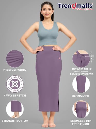 Image of TRENDMALLS Women's Polyester Spandex Stretchable Straight Saree Shapewear Petticoat for Women, Cotton Blended, Skirts for Women, Saree Shaper