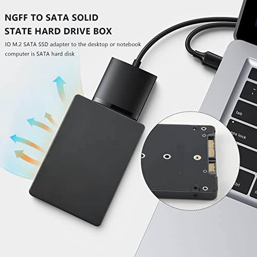 Caja externa para SSD M.2 NGFF a SATA 2.5 pulg 8mm negra miniatura 6
