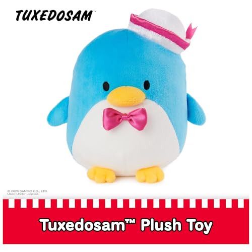Image of GUND Sanrio Tuxedo Sam Plush, Penguin Stuffed Animal for Ages 1 and Up, Blue, 6 inch
