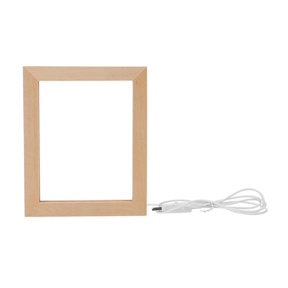 Abaodam Marco de Fotos de Madera con Luz LED Ambiental para Decoración de Mesa y Lámpara Nocturna, Diseño Creativo y Elegante Adecuado para Salas y Dormitorios