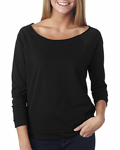 Next Level Apparel Womens Tri-Blend Dolman, Black, M