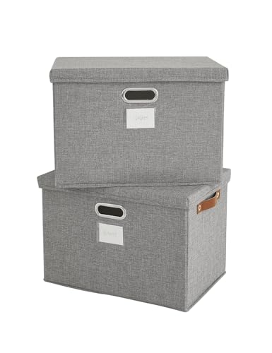 Bagnizer Faltbare Aufbewahrungsboxen 2PCS Grau 43x30x30cm – Ansicht 1