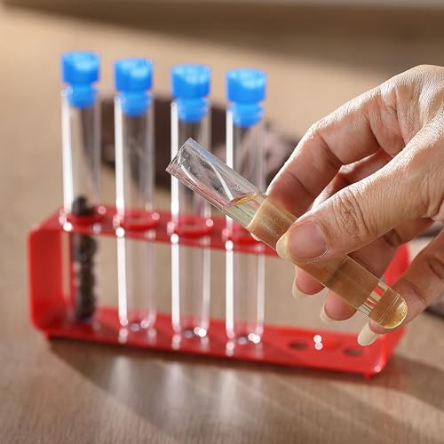 image for KCKHFA 2 Set Plastic Test Tubes Rack with Caps, Test Tube Holder for N