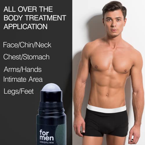 Seroflora For Men Razor Bumps Solution - Ingrown Hair Treatment For Men - Razor Bump Treatment For After Shave & Waxing - Roll-On For Face, Legs, Body (3.5Floz) #TOP3