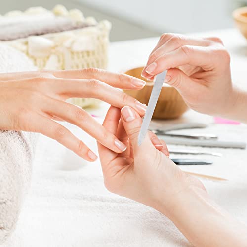 6 Pieces Stainless Steel Nail File Metal Diamond Nail Files Double Side Triple Cut Long Nail Cleaner Fingernail Toenail Files For Nail Art Care Pedicure Manicure, 5.5 Inches #TOP6