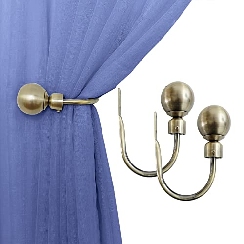 Elifel Embrasses Décoratives pour Rideaux Crochets Rideaux 2 Pièces Métal Murales pour Rideaux Retenues de Rideau Curtain Tieback Holdbacks avec Vis pour Rideaux Fixes et Draperies… Cover
