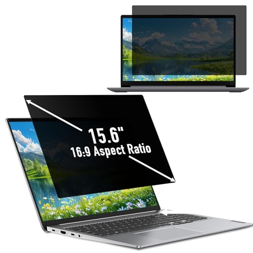 Hinnwer Filtro Schermo Privacy 15,6 Pollici per 16:9 Laptop, Anti Luce Blu, Anti-Spia, Filtro Privacy Monitor 15,6 Pollici per HP/dell/Acer/Lenovo/Thinkpad/Samsung/ASUS/Sony