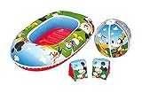 Carrito con ruedas La Casa de Mickey Mouse- Mickey & Friends Mickey Set de Playa Barca Pelota Manguitos, 56 x 28 x 8,5 cm (Bestway 91017)