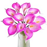 Letjolt Artificial Calla Lily Purple Pink Flowers 12Pcs for Wedding Bouquet Home Decoration Faux Calla Lilies Flower, Purple Pink
