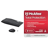 Logitech MK850 Performance Wireless Keyboard and Mouse Combo + McAfee Total Protection 2024 Ready | 3 Devices | 15 Month Subscription | Cybersecurity Software