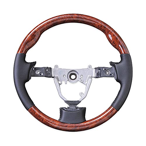 純正交換ステアリング ダイハツ MOVE ムーヴ L175S L185S / ハイゼットカーゴ中期/サンバーバン前期 ガングリップ/ノーマルタイプ カスタム (茶木目(ノーマルタイプ))