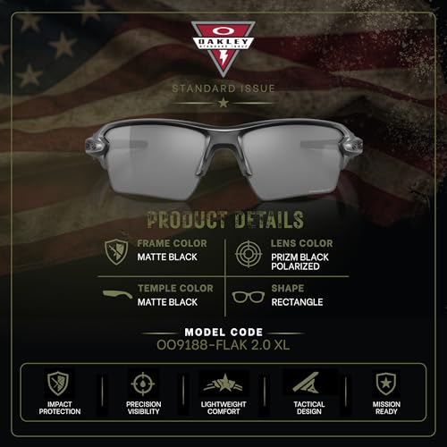 Image of Oakley Standard Issue SI Flak 2.0 XL Blackside Collection Military Grade Sunglasses With Official Eyewear Kit