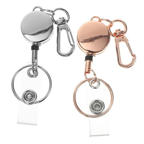 Badge rétractable métallique porte-clés lot de support identification x8 - 8
