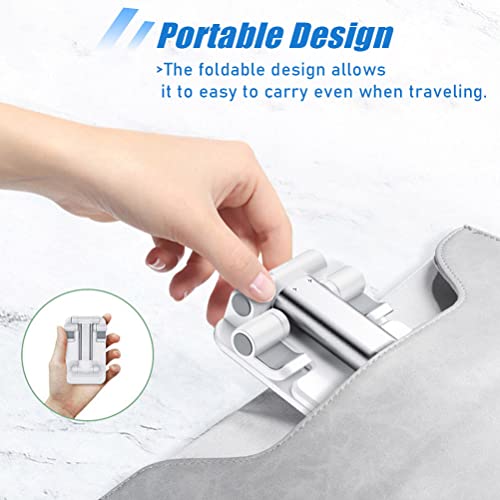 OGMAPLE 2 Pcs MT-6 Cell Phone Holder, Adjustable Angle and Height, Anti-Slip Silicone Pad, Foldable and Portable, Compatible with 4-8 Inch Devices - image 4