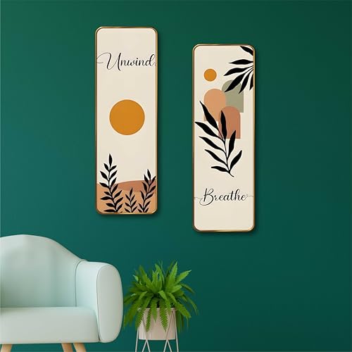 Image of Livin'luxe Unwind & Breathe Abstract Wall Panel Set of 2 | Premium Sparkle Lamination Finish | Minimal Modern MDF Wall Decor for Living Room, Bedroom & Office 20 Inch x 30 Inch