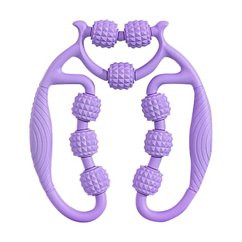 Beinmuskel Massagegerät - Tiefengewebe Massage Roller mit 9 Rädern Triggerpunkt Werkzeug zur Massage der Beine Fussmassagegerät zur Entspannung,Massagerolle Bein Roller (Lila)