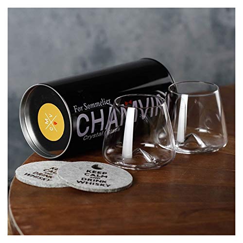 Whisky Glass, Scotch Whisky Rock Glass, Tumbler Vortex Type Bottom Vortex Design Rode Wijnglas, gebruikt voor Bar Whisky Shot Bril (Capacity : 380ml, Color : Eddy Glass) - Image 7