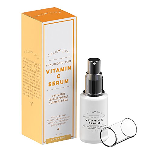 Calily Life Hyaluronic Acid Vitamin C Serum with Dead Sea Minerals, 1 Oz. – Deeply Hydrates, Enrichens, Strengthens and Nourishes Skin- Restores Youthful Glow