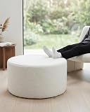 【DESIGN MODERNO ED ELEGANTE】Il colore beige e la forma rotonda si adattano facilmente a qualsiasi arredamento. Perfetto per soggiorno, camera da letto o angolo relax.