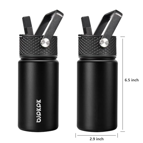 Image of BJPKPK Insulated Water Bottle, 15oz Stainless Steel with Straw Lid