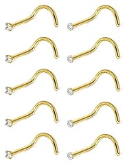 gold-tone,screw nose studs