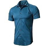 hemd petrol grün Qualität: Hohe Quliatät Fiber Material: das Slim fit Hemd für Männer steht aus Bambusfaser-ein umweltfreundliches Material. Es ist weich, hautkomfort und gasdurchlässig. Das natürliches Material hat gute Funktion in Bacteriostasis und anti-UV. Mit fortgeschrittener Einfärben-Technologie verfärbt das Hemd nicht. Das Hemd hat kein kratzen, schwitzen und einlaufen mehr durch sorgfältige Verarbeitung und hochwertige Rohstoffe.