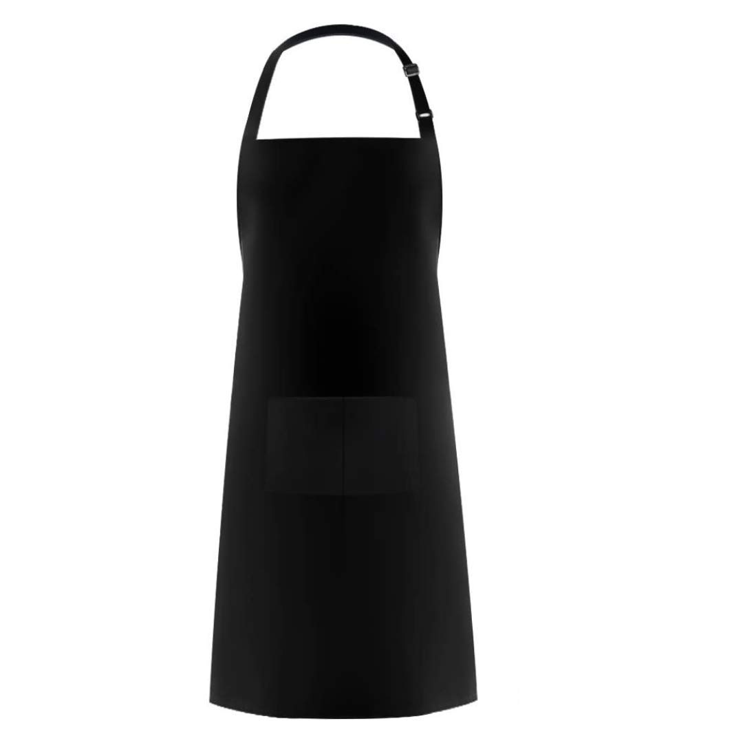 Medidove PVC Waterproof Apron Adjustable Bib Apron Waterproof Resistant with Pockets Cooking Kitchen Aprons for Women Men Chef Free Size Unisex (Pack Of 1) (Black)