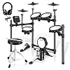 Vangoa Schlagzeug Elektronisch, E Drums für Anfänger Erwachsene mit 8 Zoll Mesh Head, Trommelthron, Sticks, Kopfhörer, Audiokabel Inklusive, USB-MIDI-Konnektivität